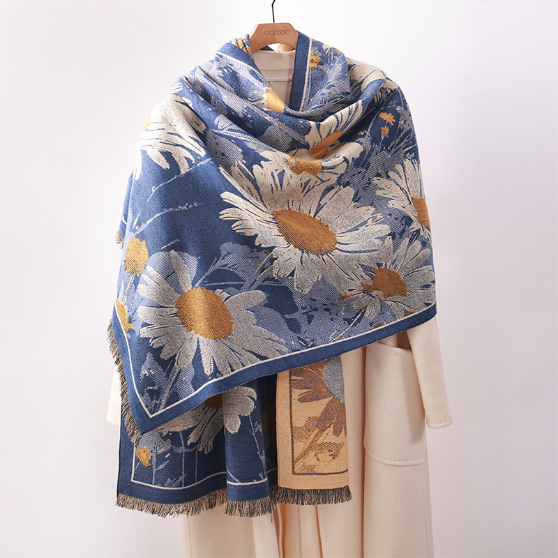 秋冬季时尚轻奢仿羊绒围巾女士2026新款保暖百搭高颜值披肩围脖