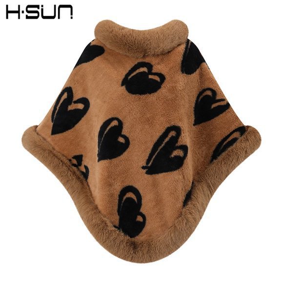 Capa tipo chal de otoño e invierno 2026, nueva bufanda de piel sintética de conejo, abrigo de punto para mujer, prenda exterior holgada y versátil. image 86