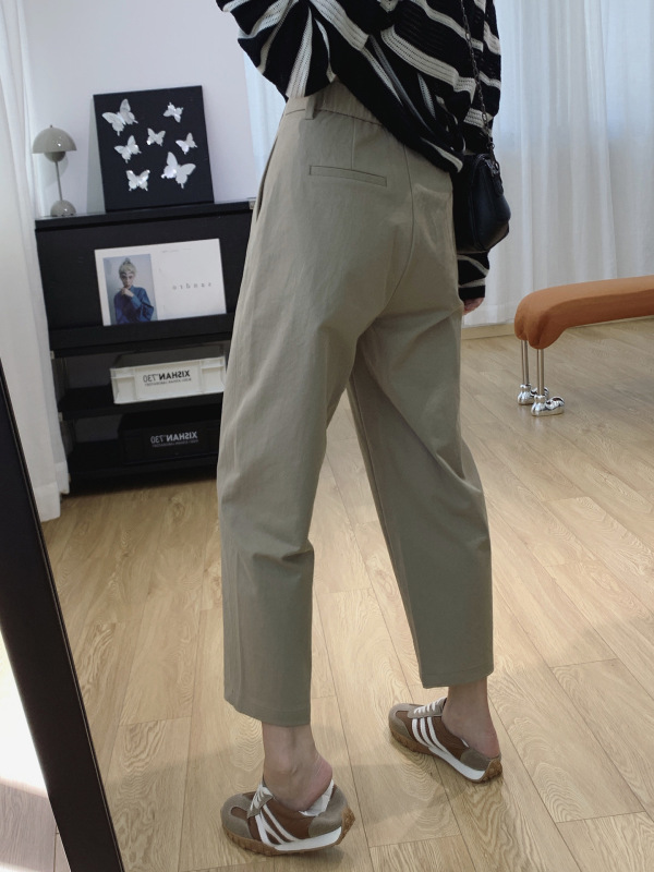 抗皱宽松显瘦梨型身材裤子小个子九分休闲裤女秋季萝卜哈伦裤春秋|undefined
