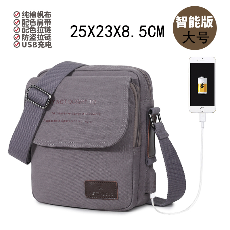 Bolso de lona para hombre, bolso de hombro, bolso de lona informal de estilo coreano para hombre, bolso cruzado de negocios, bolso cruzado pequeño, mochila, informal urbano