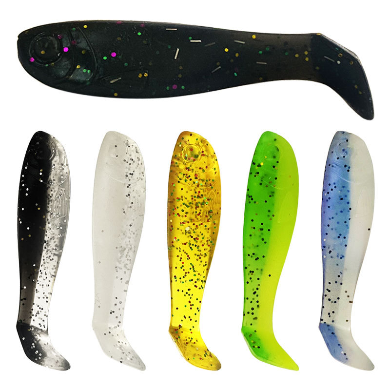 微物雙色T尾批發PVC軟蟲4cm1g5cm2g黑坑鱸魚鱖魚加腥款微物假餌