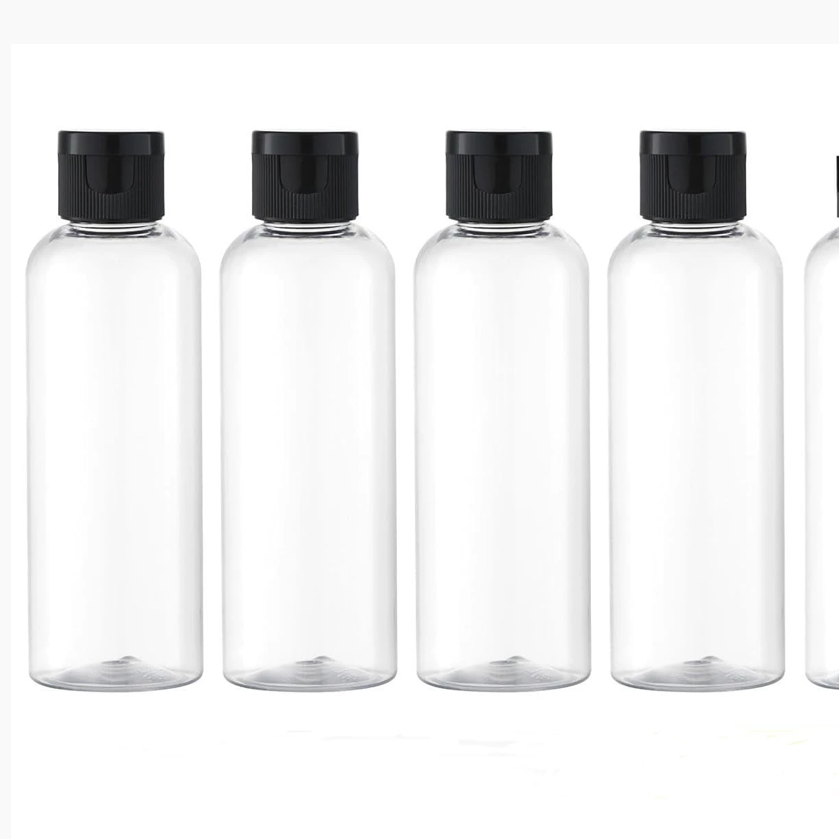 Handheld transparent cosmetic pack, lotion, container, bottle