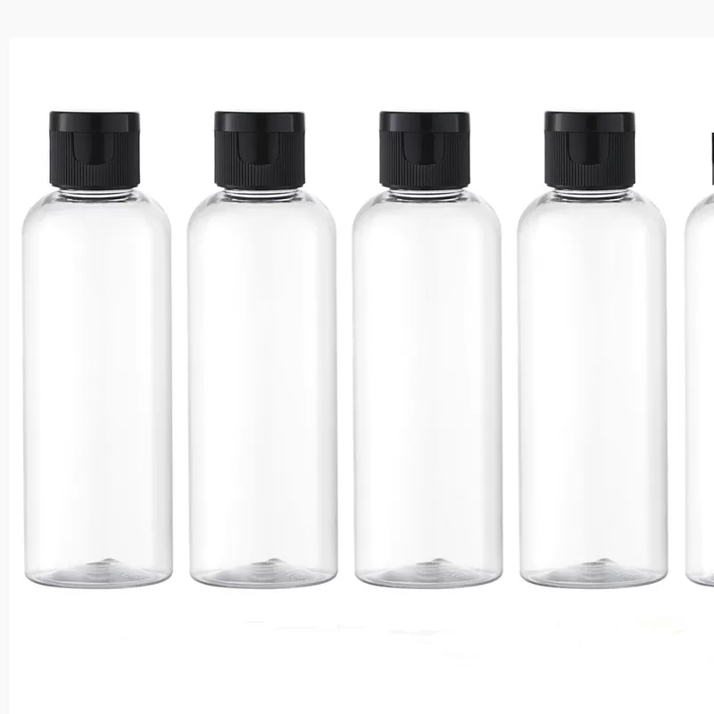 Handheld transparent cosmetic pack, lotion, container, bottle