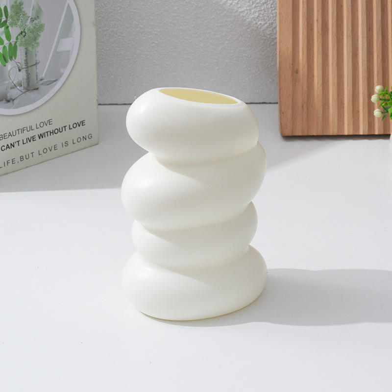 Jarrón de guijarros - blanco