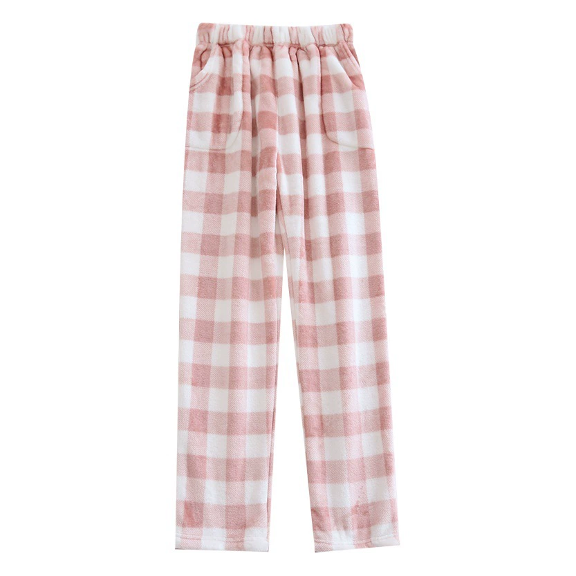 Новые осенне-зимние мужские и женские парные клетчатые фланелевые пижамные штаны на флисовой подкладке Толстая теплая верхняя одежда домашние штаны оптом