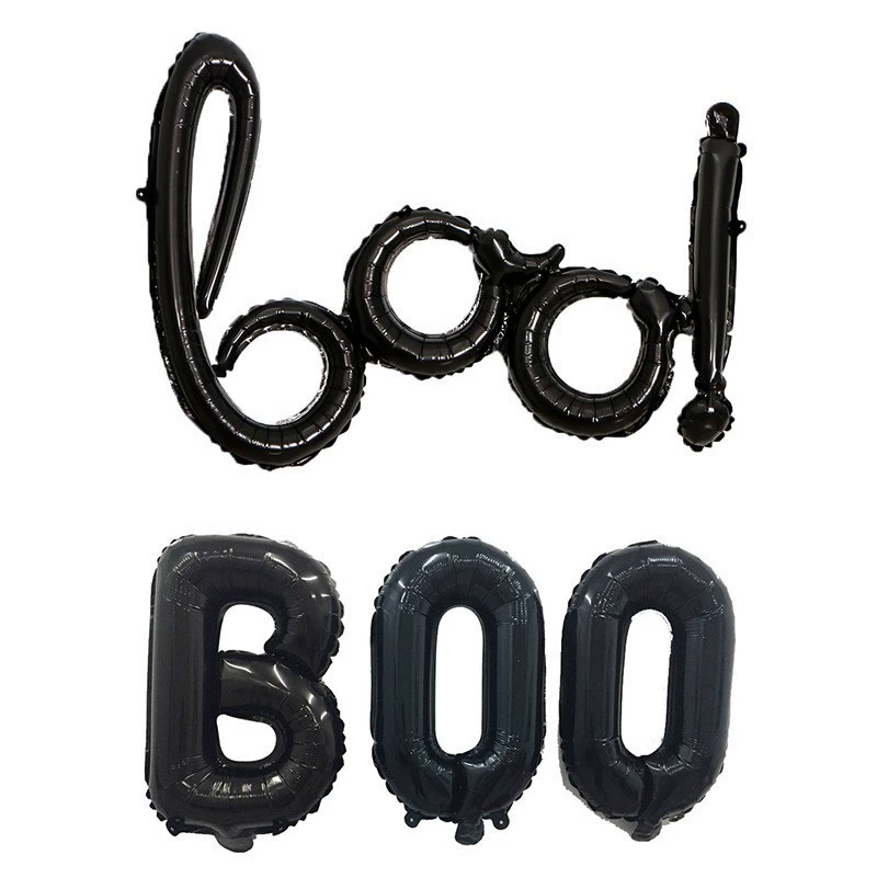 Трансграничные поставки Хэллоуин орнамент сиренные буквы BOO мяч внутри и снаружи комнаты черный фиолетовый набор букв