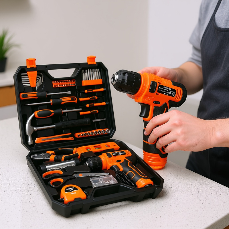 139pc电钻工具套装家用五金组合套装车载维修冲击电钻套装工具箱