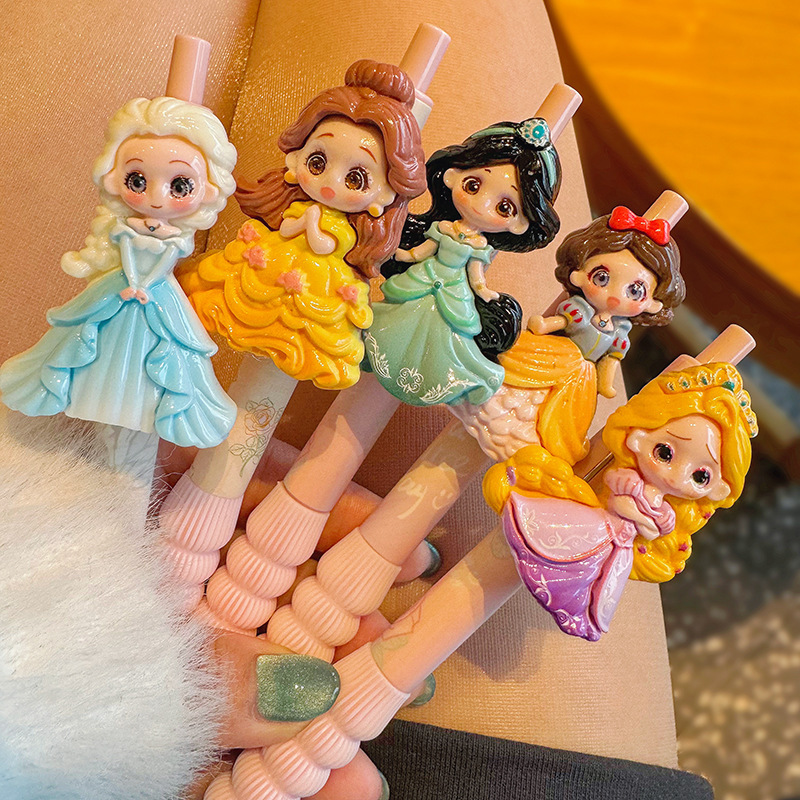 Cute Girl Presses the Pen, High-Value Girly Pen for Elementary School Students, Cute and Fun Little Princess Internet-Famous Stationery
