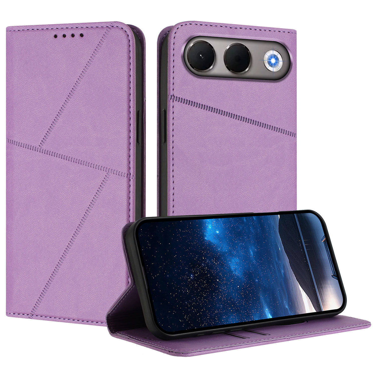 适用OPPO A7 PRO 5G线条纯色皮套A7 PRO MAX翻盖磁吸插卡钱包支架