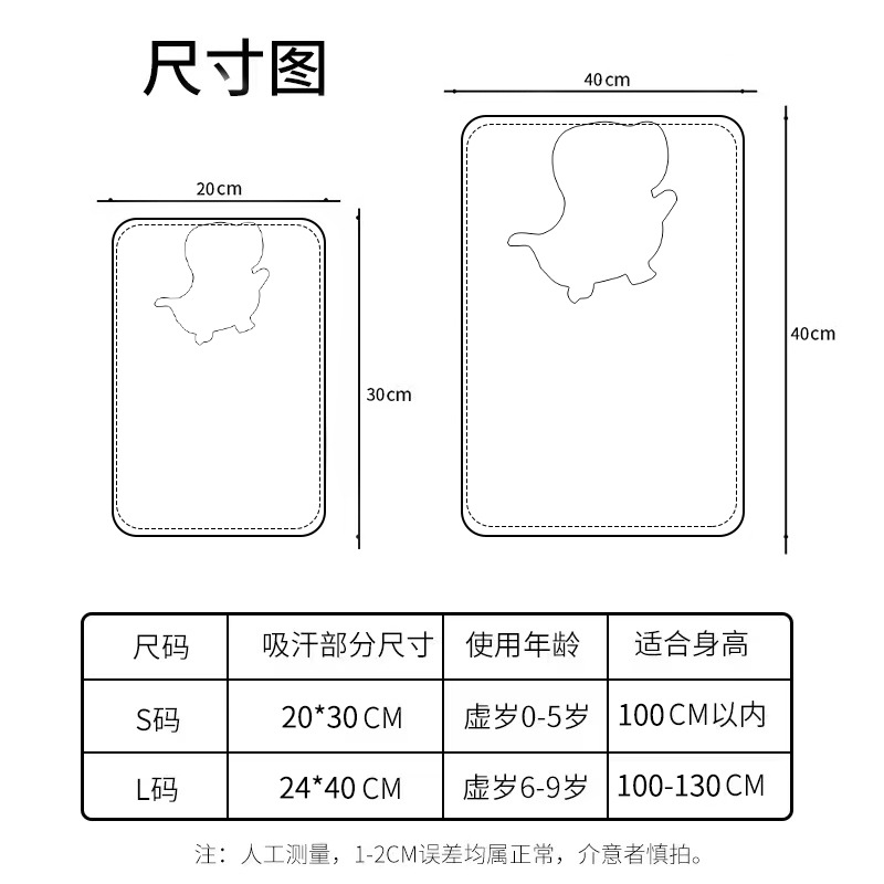 4層加厚高密縐布隔汗巾a類純棉嬰吸汗巾兒童全棉幼兒園墊背巾寶寶