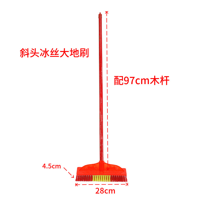 나무 기둥과 아이스 실크 대형 이중 말 브러시