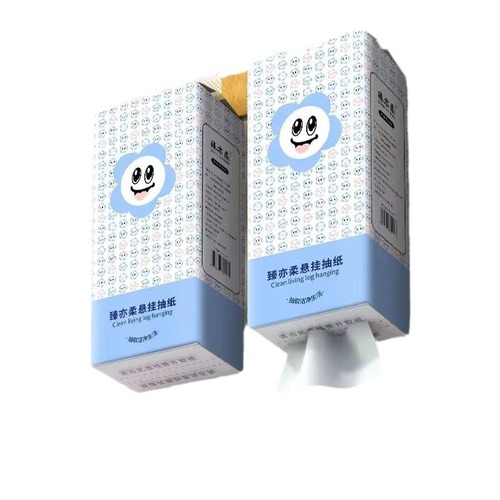 Hanging-style tissue paper, bottom-pull toilet paper, household box, flat toilet paper, large pack