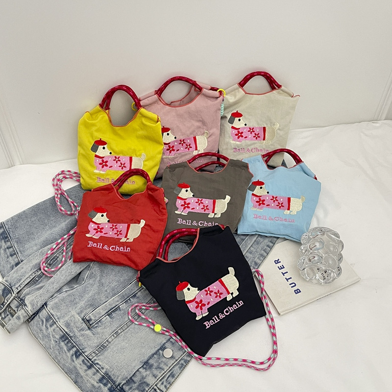 Japanese-Style Ball Chain Nylon Embroidered Phone Bag, Small Square Handbag, Children's Phone Bag, Shoulder Bag, Women's Crossbody Bag Japanese-Style Ball Chain Nylon Embroidered Phone Bag, Small Square Handbag, Children's Phone Bag, Shoulder Bag, Women's Crossbody Bag