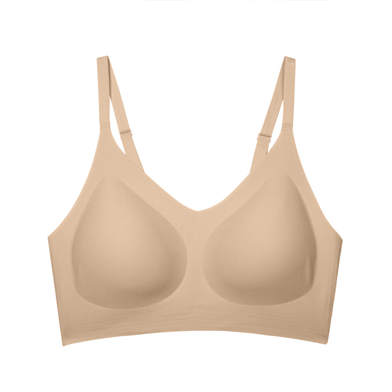 ステルス粉底液日系ラテックス快適無痕ストラップ下着女性無鋼輪小胸集集運動ブラジャー