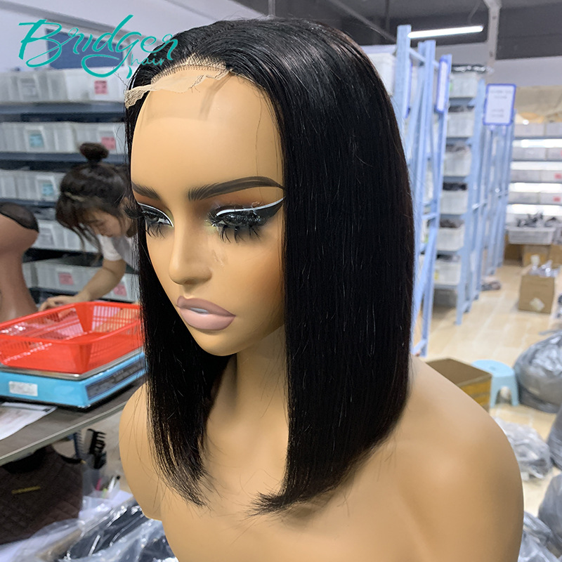 2*6 no glue glueless double draw BOB new black back net human hair wig_voghion.com