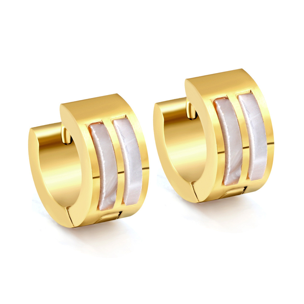 White shell round ear buckle 7*13.5mmea31700ag