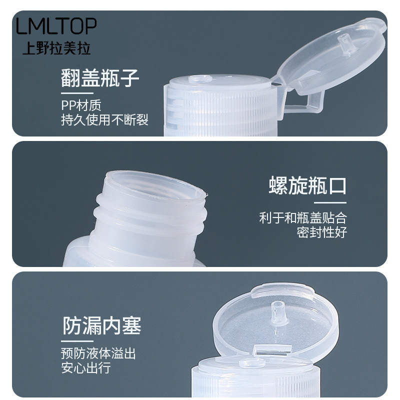 LMLTOP 50ML botella de tapa doble botella de cosméticos 2 paquetes de viaje portátil PE extrusión botella vacía SY701
