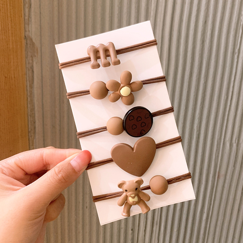 3# Coffee color love five-piece set (OPP bag)