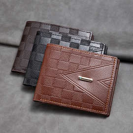 外贸专供男士钱包短款商务钱夹中青年横款多卡位卡包零钱包信用卡
