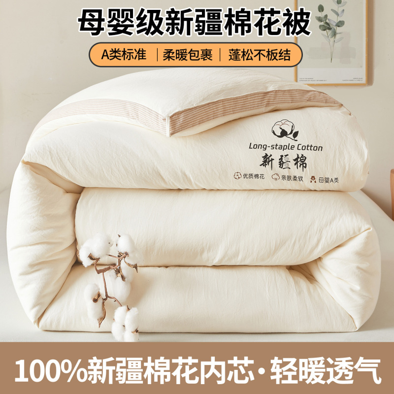 A类母婴级100%新疆棉花被春秋被加厚冬被夏凉被全棉学生宿舍被芯|undefined