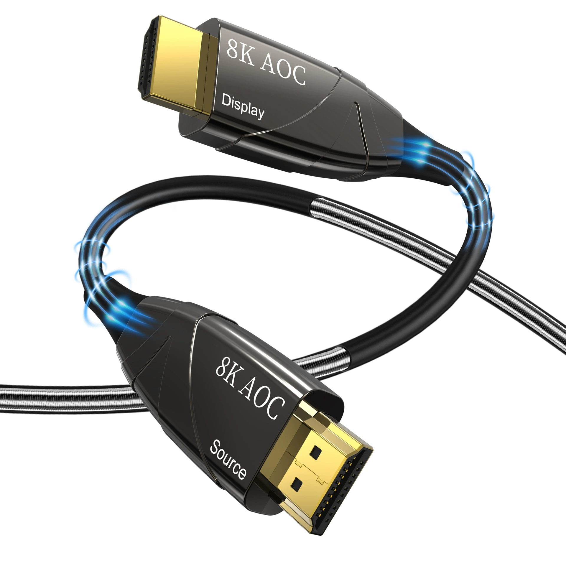 Wholesale HDMI2.1 HD optical fiber line 4K60Hz armor 8K computer TV vehicle navigation connection data cable