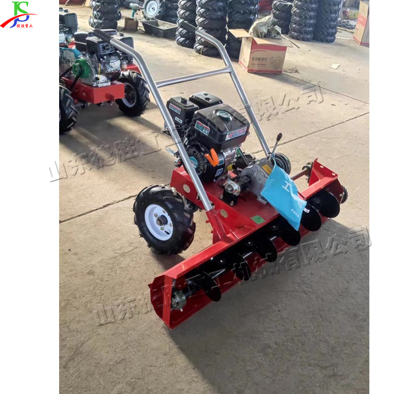 Pequeña gasolina nieve barredora invierno al aire libre carretera mano empuje nieve barredora ciudad nieve equipo de barrido