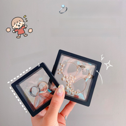 PE film jewelry storage box anti-oxidation earring stud earring accessories display stand small exquisite floating film gift box