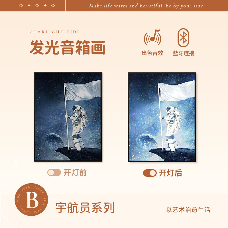 梵芸照明音響画総集家庭装飾品プレゼントデスクトップ装飾品bluetoothリチウム電池音響画|undefined