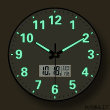 客厅时钟家用挂钟轻奢壁钟石英钟圆形挂表卧室挂墙夜光钟表