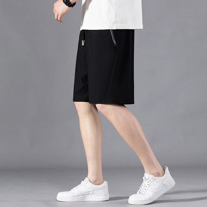 Летние шорты с ледяным шелком повседневные шорты тонкие быстрые сухие свободные модные складки, дикие мужские брюки