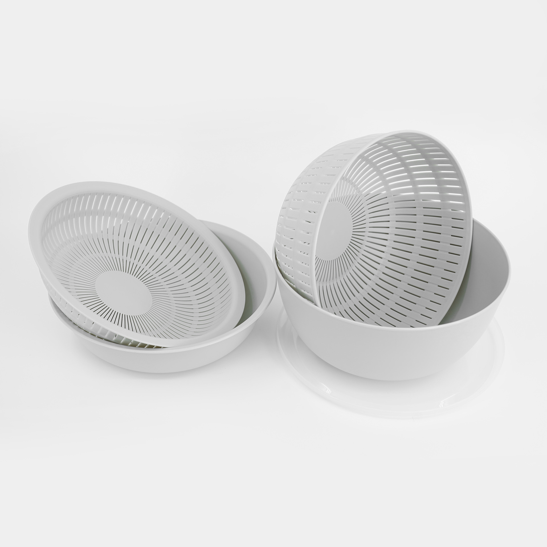 Envío gratis 4 piezas de canasta de drenaje de doble capa nórdica multifuncional para el hogar de estilo japonés lavado de plástico verduras almacenamiento de frutas tazón fresco