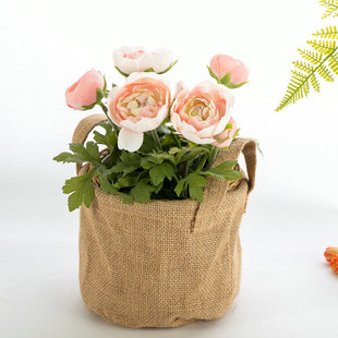 Customized Jute Flower Bag, Satchel Flower Arrangement Bag, Flower Packaging, Waterproof Bouquet Packaging Bag, Floral Flower Box Basket