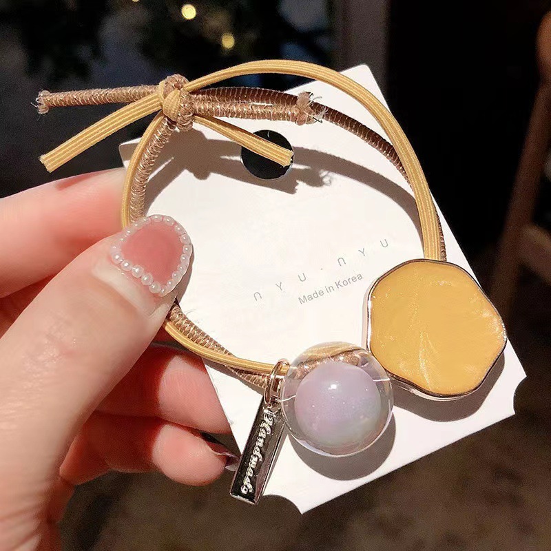 Elástico joyas de cabello de moda con frijoles frescos M anillo de cereza cuerda de cabello al por mayor de la banda de goma cabeza de 100 bolas de cabello rojo una variedad de alta elástica