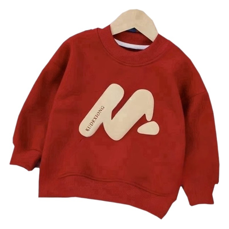 En stock 2023 nueva ropa roja para padres e hijos Otoño e Invierno suéter de cuello redondo una familia de tres bocas ropa de cuatro bocas todo a juego decoración del hogar completo