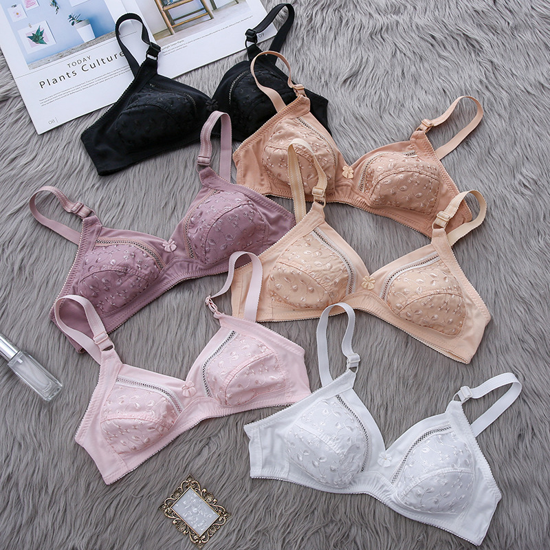 in stock wholesale wholesale no steel ring no sponge no steel ring bra middle-aged mother plus size big B cup running underwear
