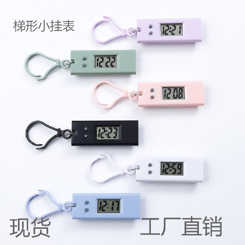 厂家直销新款钥匙扣小挂表学习考研迷你静音小时钟便携数显电子钟|undefined