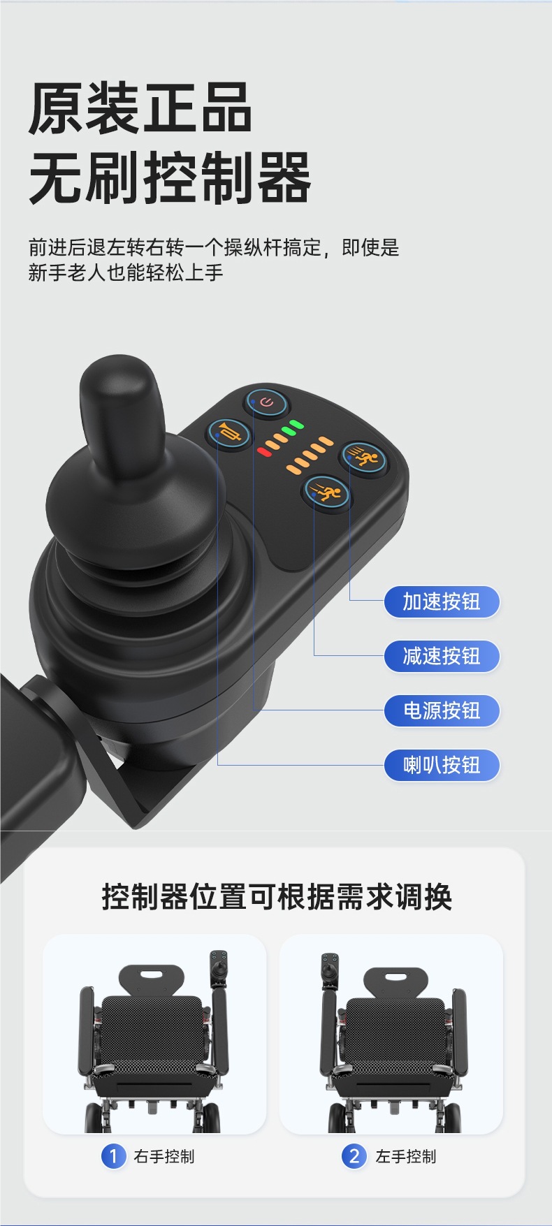 Zhenbang Portable Electric Wheelchair Lightweight Folding Small Intelligent Fully Automatic Mobility Scooter for the Elderly Little King Kong