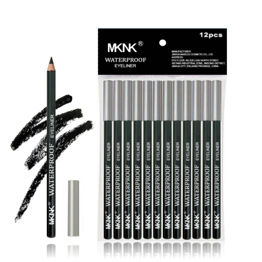 Cross-Border Supply Anti-Smudge Waterproof and Sweat-Proof Refill Inner Eyeliner Gel Pen Wooden Eyebrow Pencil Eyeliner