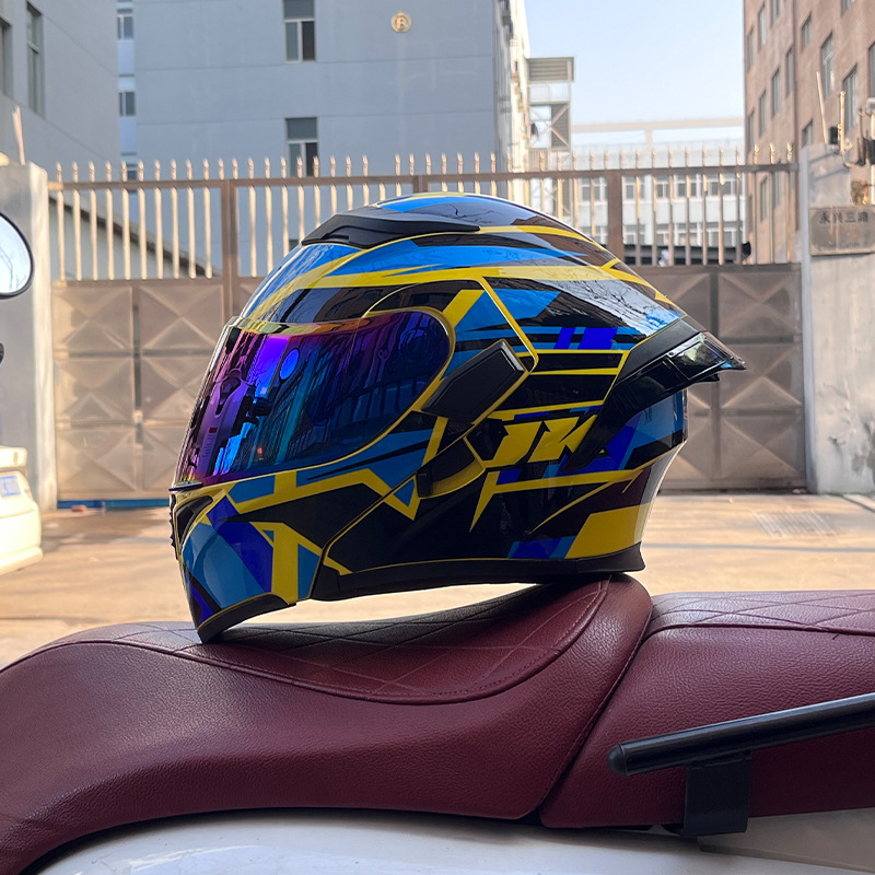 Cuatro estaciones coche eléctrico casco de seguridad cola grande superficie expuesta Jiekai 3C certificado casco de la motocicleta casco completo de la motocicleta de los hombres personalidad