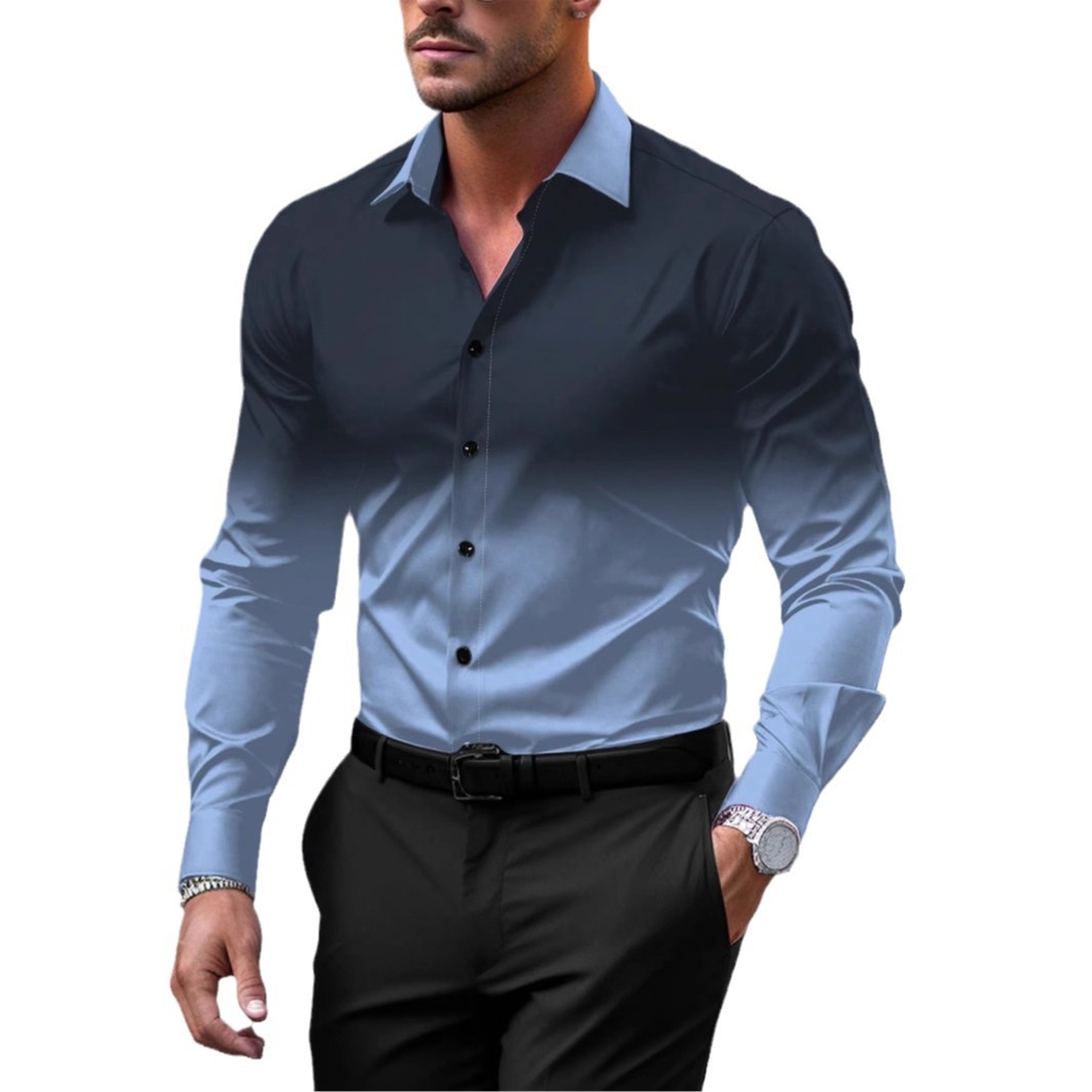 Camisa de manga larga de estilo cocido ligero, primavera y otoño ins, costura de hombre, diseño de contraste, versión coreana, top guapo MB12