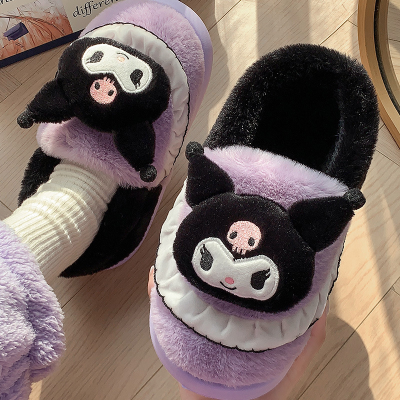 Sanliou invierno pareja zapatillas de algodón para mujeres cálidas en el hogar Kolomiga pelusa adorable bolsas EVA zapatos de algodón tacones