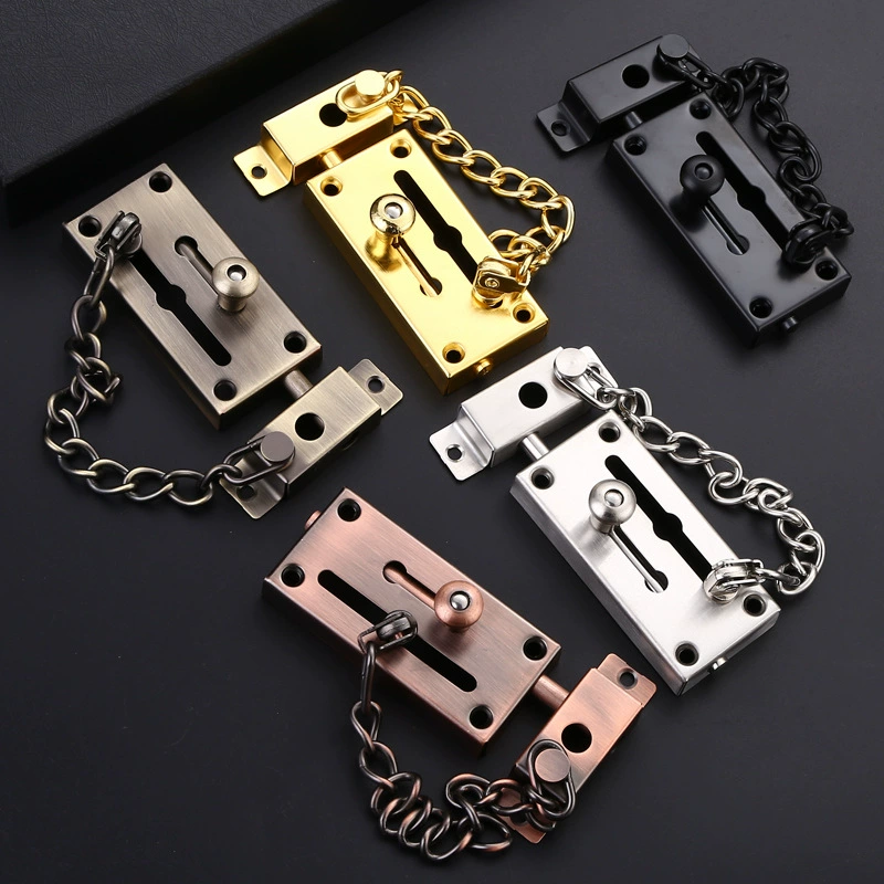 Отельный антивандальный болт из нержавеющей стали, противоугонная цепь, бытовая дверь, накладной левый и правый болт с замком
