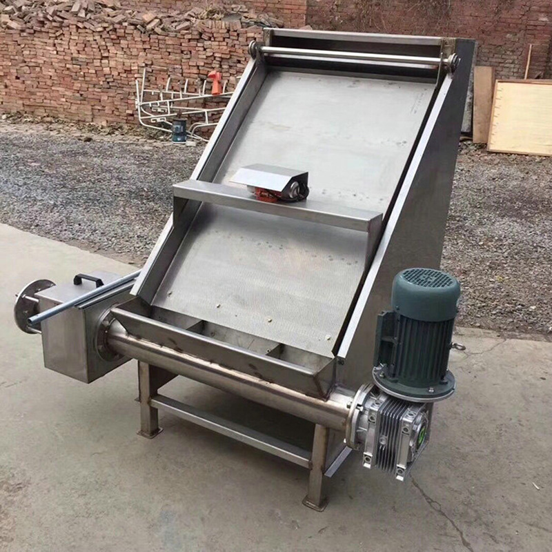 科瑞斜筛式干湿分离机 水泡猪粪鸡粪挤干机 纸浆药渣螺旋脱水机