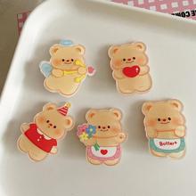 大号黄油小熊发夹可爱侧边刘海ins粉色学生少女甜美鸭嘴发卡头饰