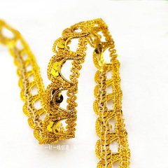 服裝配料 舞蹈服裝材料 u型2.3cm金絲亮片花邊  織帶民族花邊帶