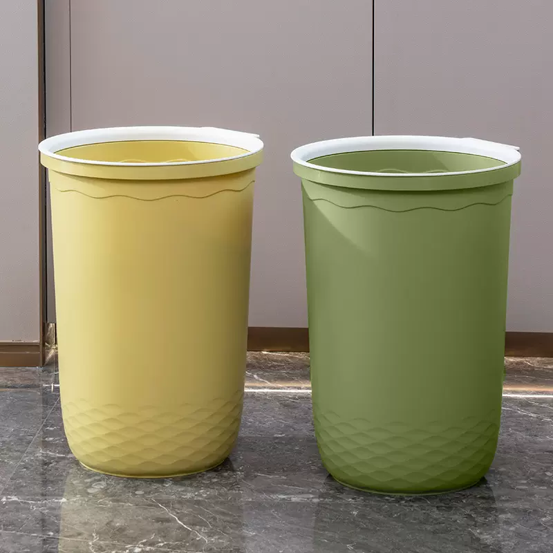 厨房垃圾桶新款大容量高颜值家用卫生间纸篓压圈简约纯色垃圾桶