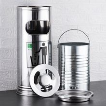 不锈钢圆形灭烟垃圾桶带盖商用商场客厅室外户外立式烟灰缸大容量