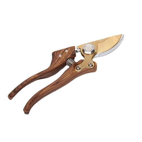 Wood grain garden tools stainless steel pruning shears garden branch shears manual household fruit tree scissors fruit branch shears