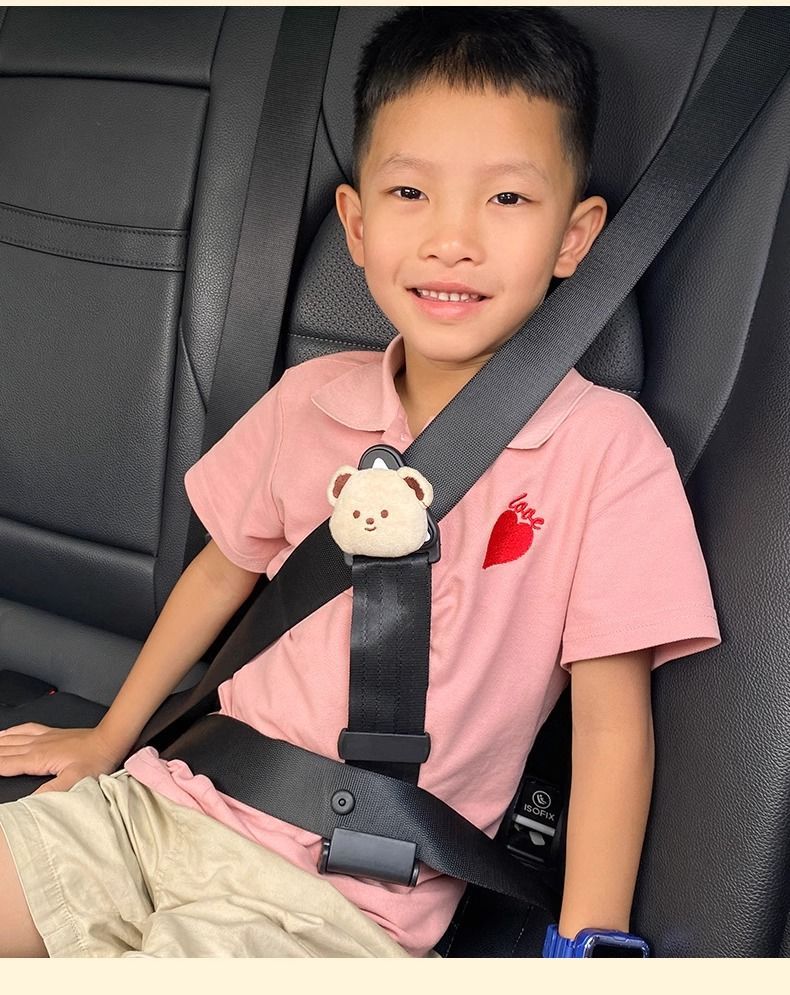 Car Kids Safety Belt Adjustment Retainer Anti-Stranglehold Baby Seat Auxiliary Belt Limiter Cute Shoulder Protector