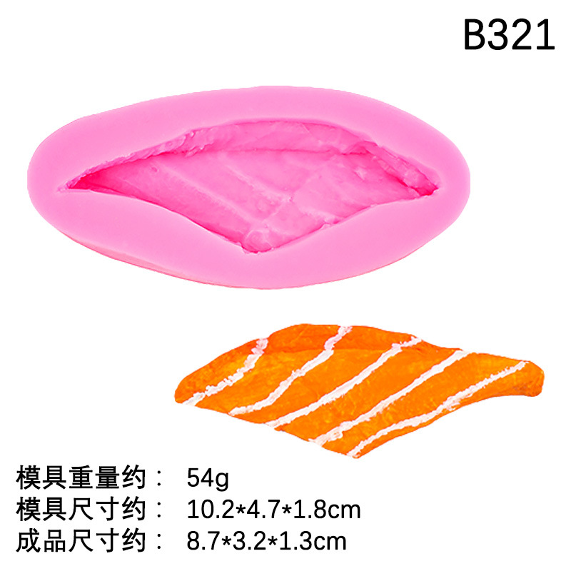 Sushi de huevas de pescado Simulación de bola de arroz de salmón Molde de silicona Diy Molde de vela de chocolate de sushi